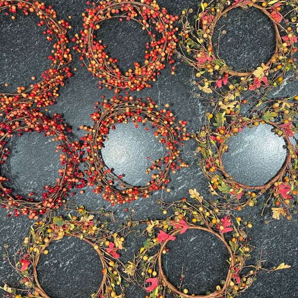 SOLD - Set of 8 Candle Rings for Fall/Thanksgivng/Wedding/Table Decor - Picture 9 of 9